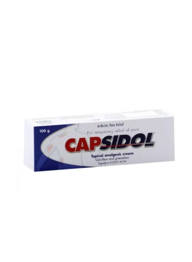 Capsidol Topical Analgesic Capsicin 0.025% Cream 100G
